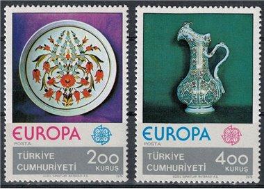 Türkiye 1976 Europe 2v MNH**
