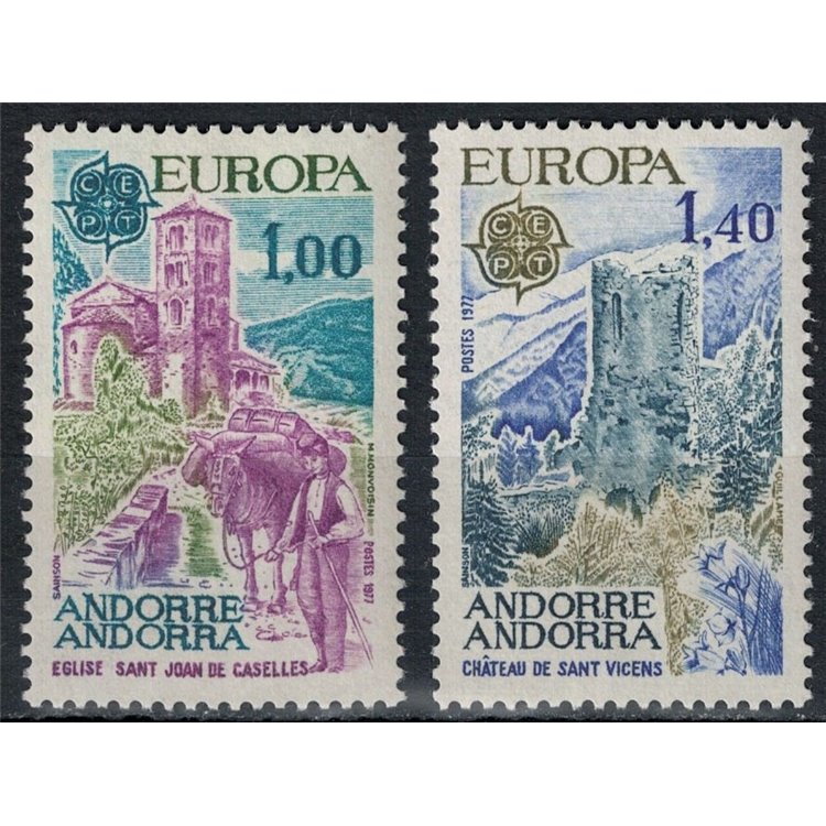 ANDORRA FRANCESE 1977 Europa 2v MNH**