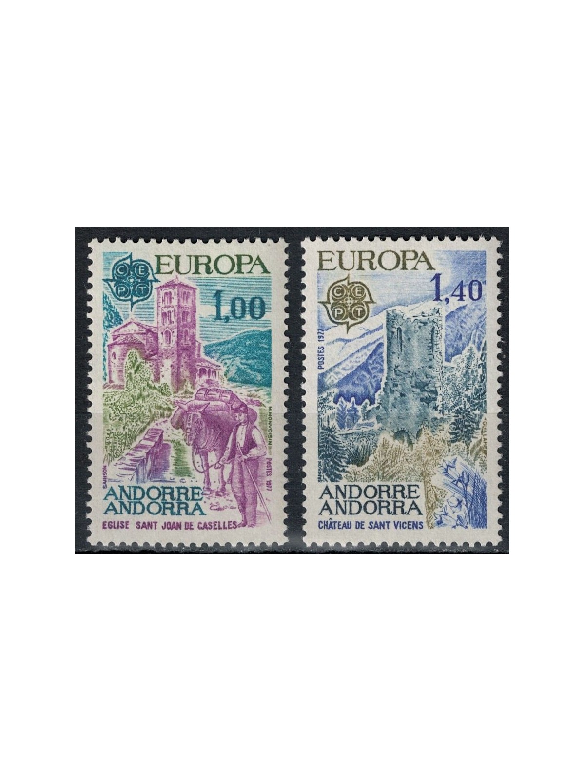 FRENCH ANDORRA 1977 Europe 2v MNH**