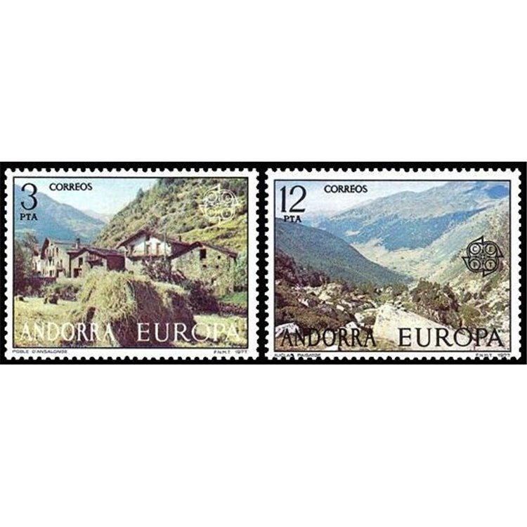ANDORRA SPANISH 1977 Europe 2v MNH**