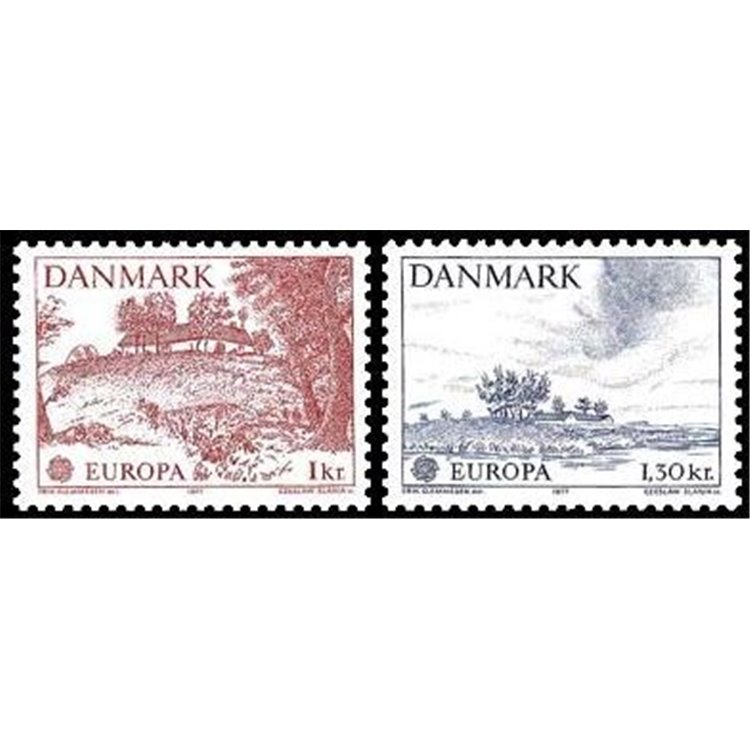 DENMARK 1977 Europe 2v MNH**