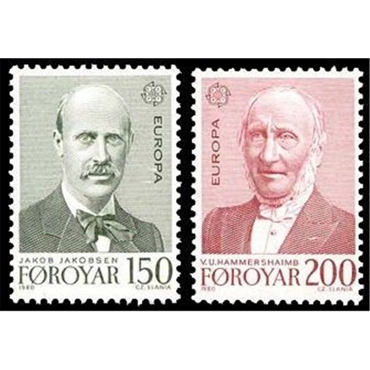 FAROE ISLANDS 1980 Europe 2v MNH**