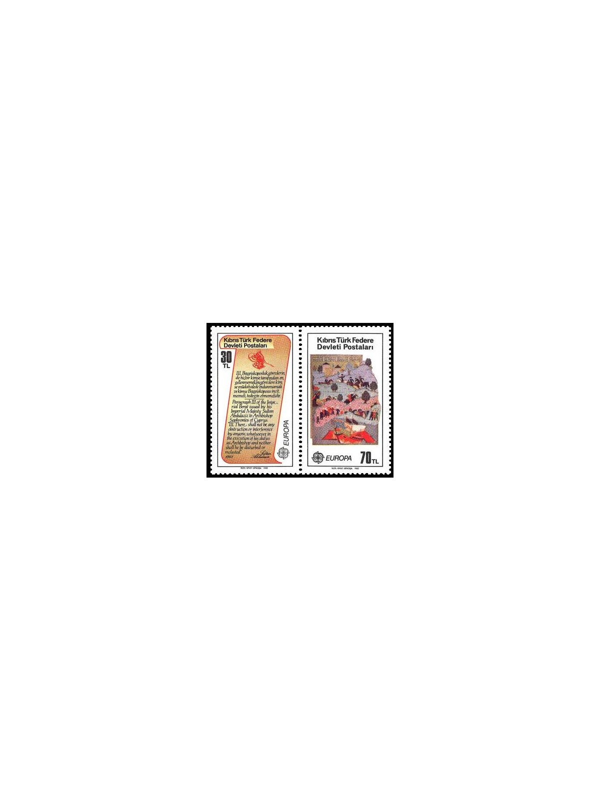 TURKISH CYPRUS 1982 Europe 2v MNH**