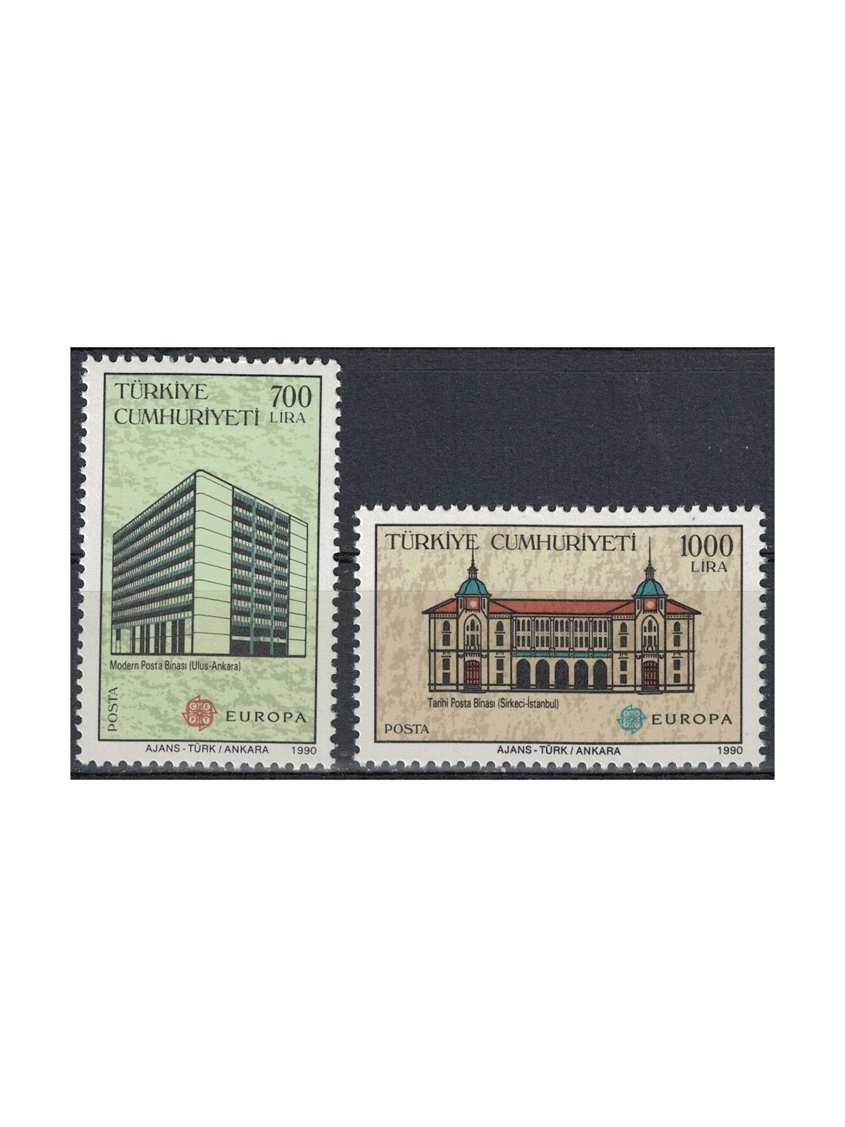 Türkiye 1990 Europe 2v MNH**