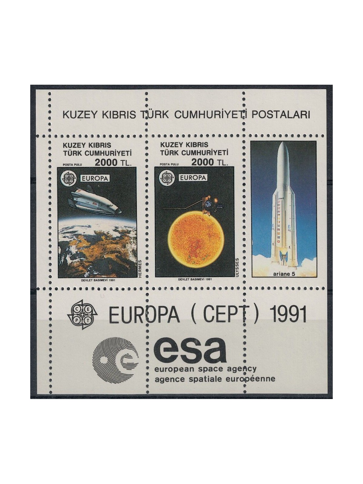 NORTHERN CYPRUS 1991 Europe s/s MNH**