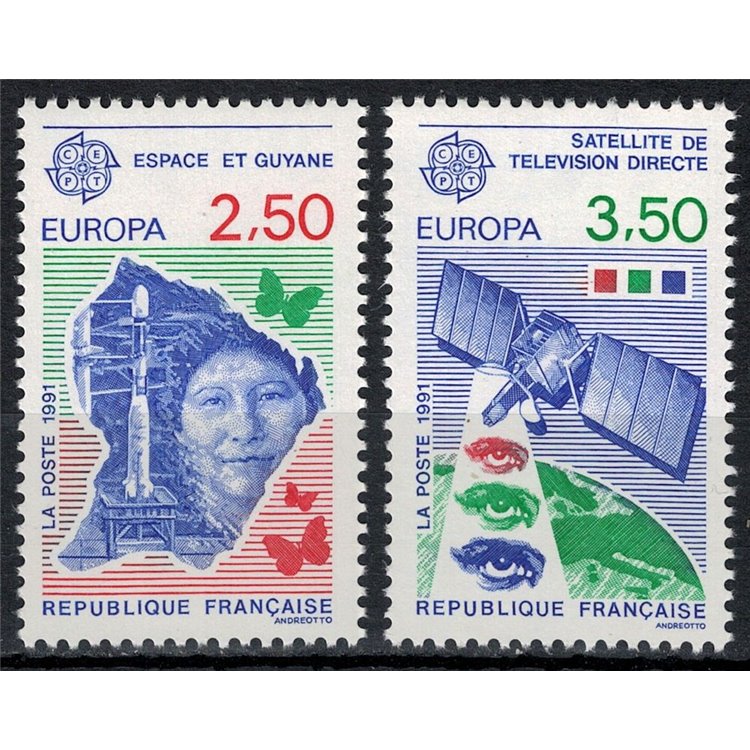 FRANCE 1991 Europe 2v MNH**