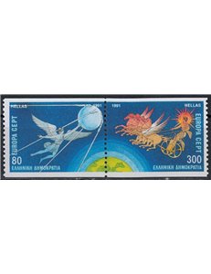 GREECE 1991 Europe (from booklet) 2v MNH**