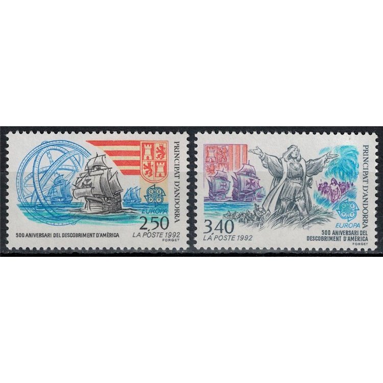 FRENCH ANDORRA 1992 Europe 2v MNH**
