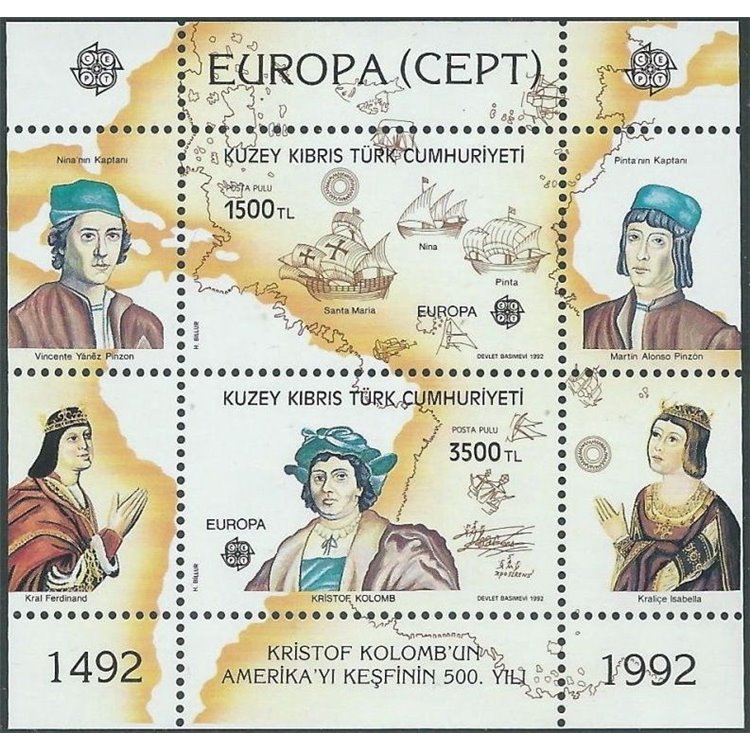NORTHERN CYPRUS 1992 Europe s/s MNH**