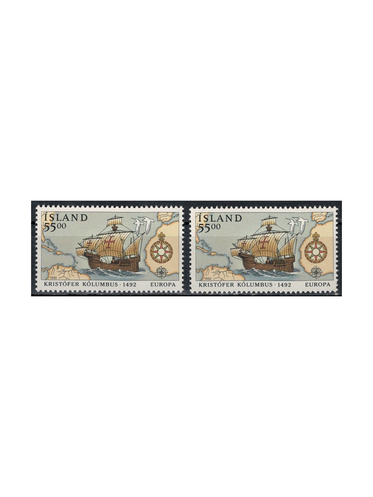 ICELAND 1992 Europe 2v MNH**