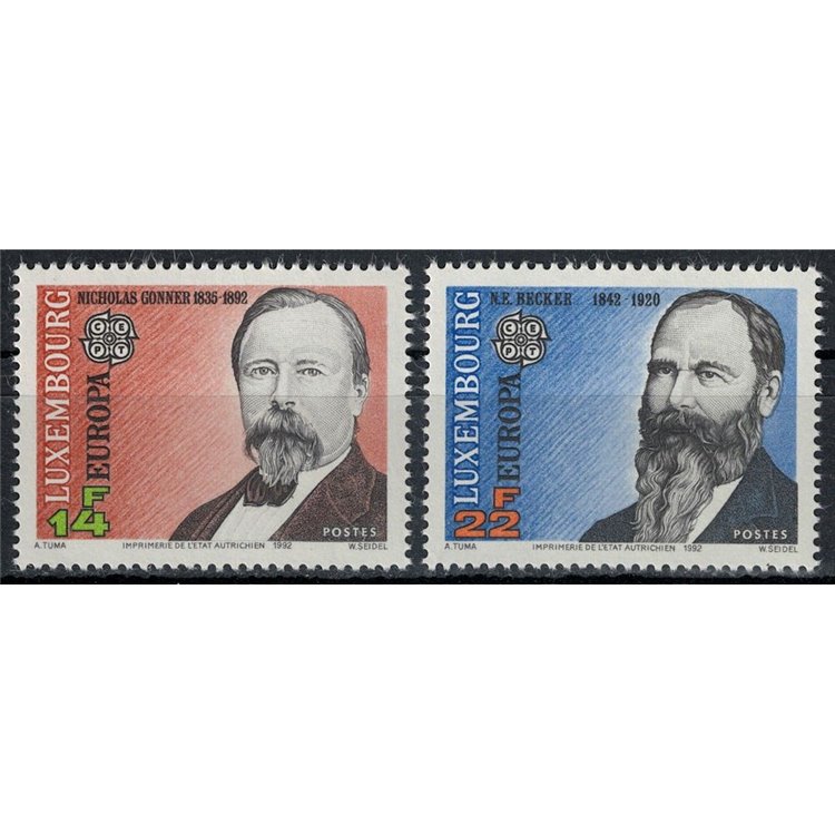 LUSSEMBURGO 1992 Europa 2v MNH**