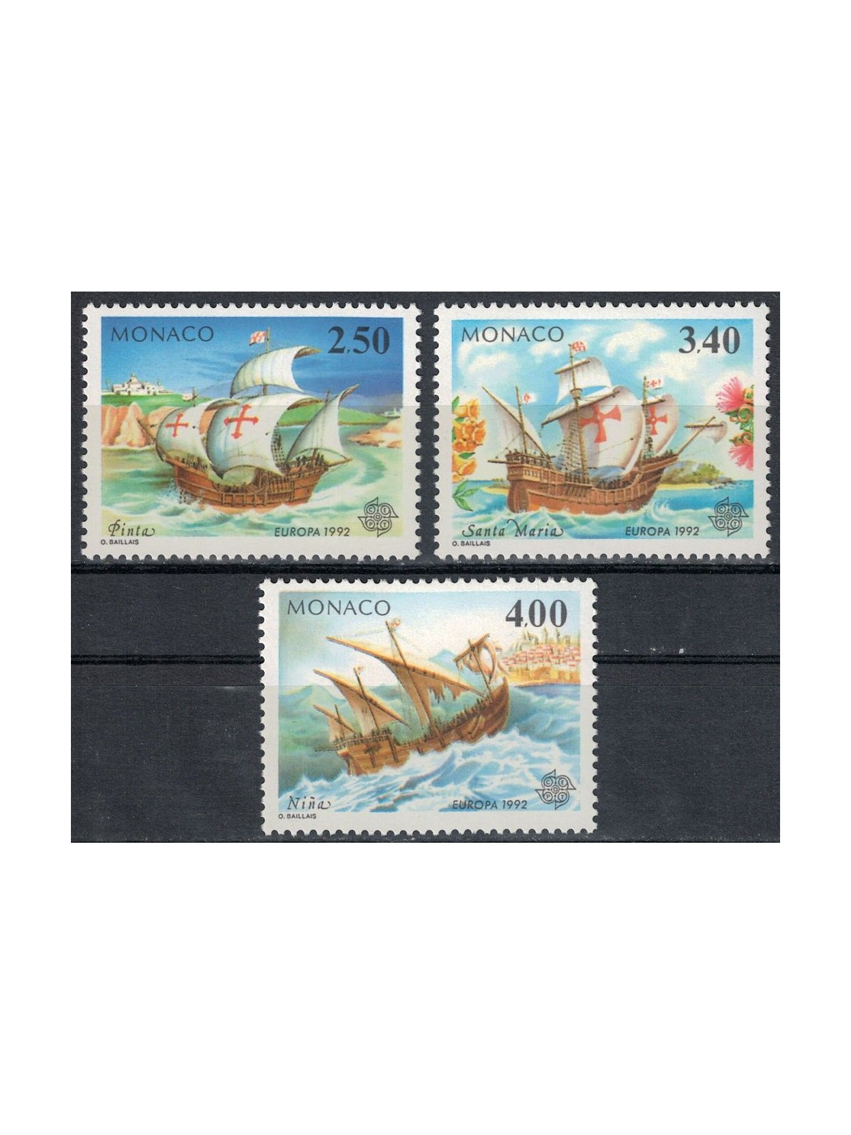 MONACO 1992 Europa 3v MNH**
