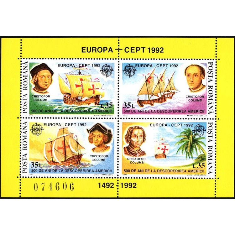 ROMANIA 1992 Europe s/s MNH**