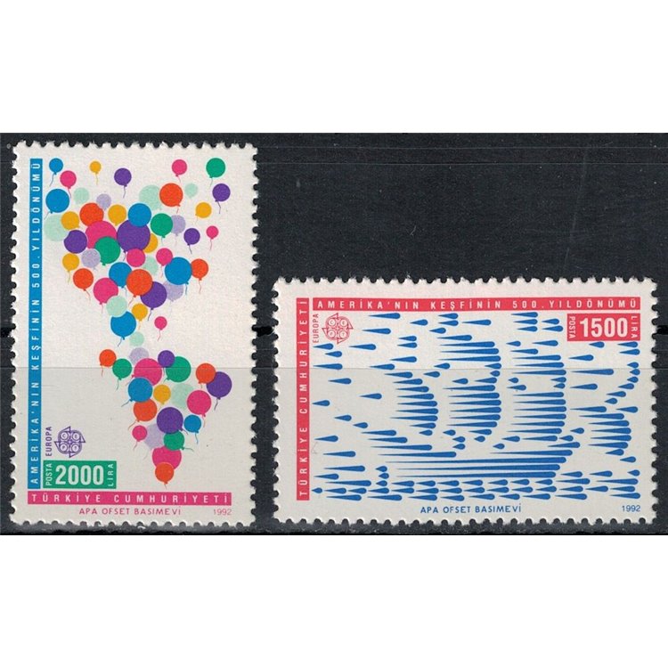 Türkiye 1992 Europe 2v MNH**