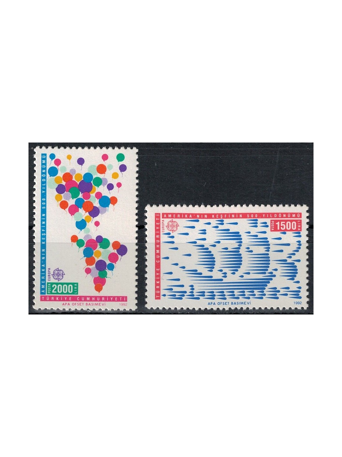 Türkiye 1992 Europe 2v MNH**