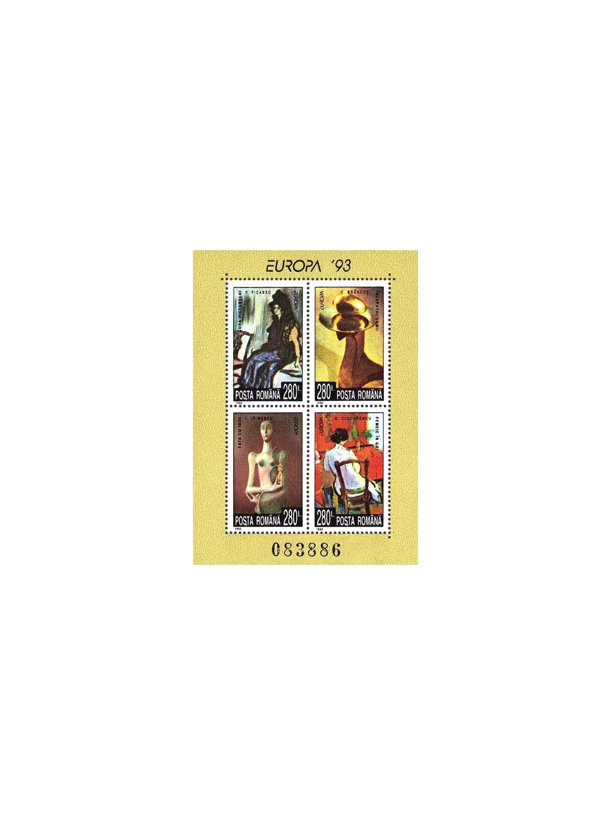 ROMANIA 1993 Europe s/s MNH**