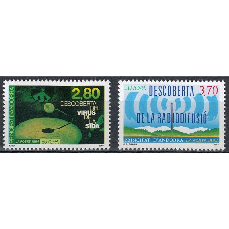 FRENCH ANDORRA 1994 Europe 2v MNH**