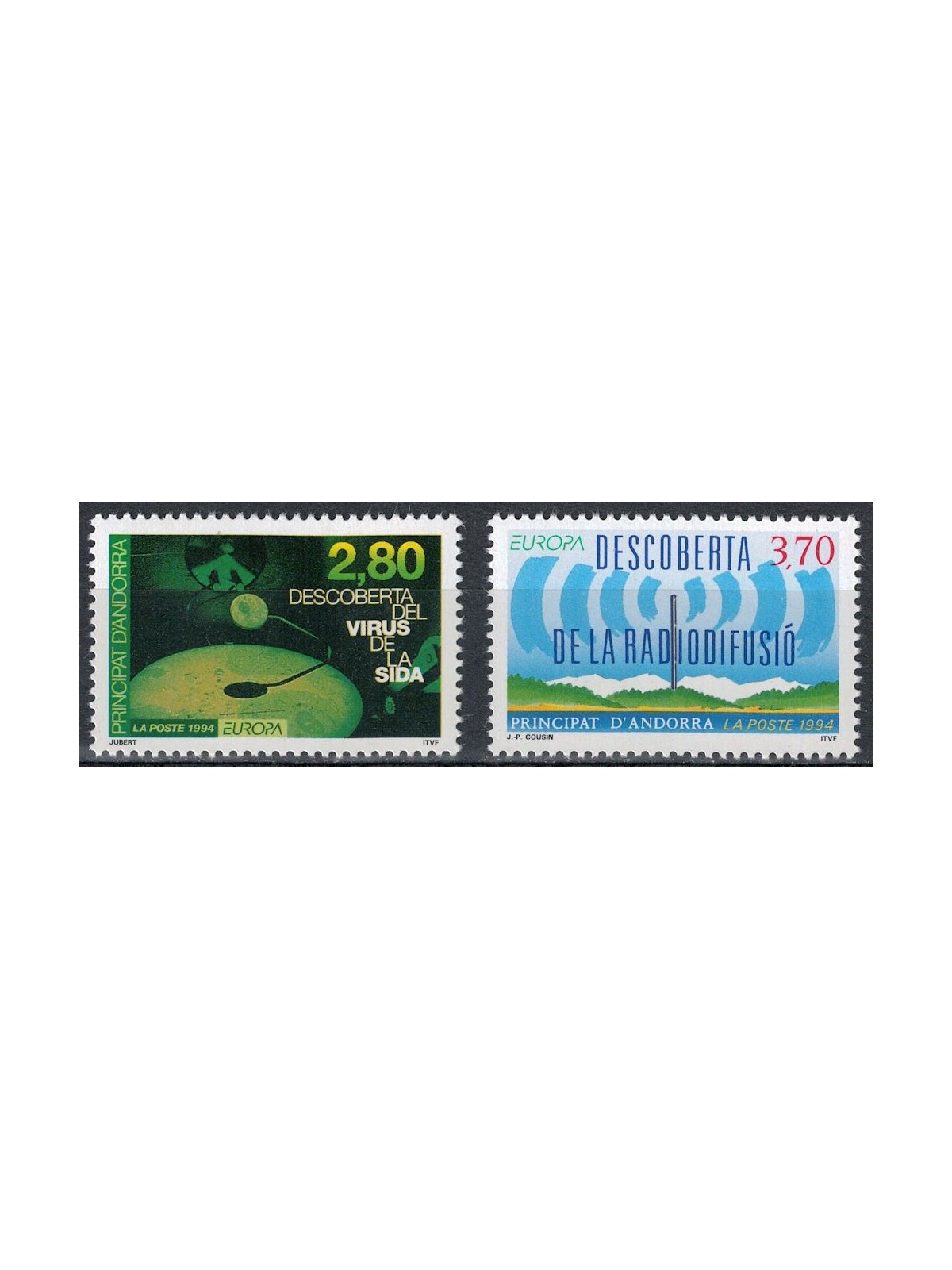 FRENCH ANDORRA 1994 Europe 2v MNH**