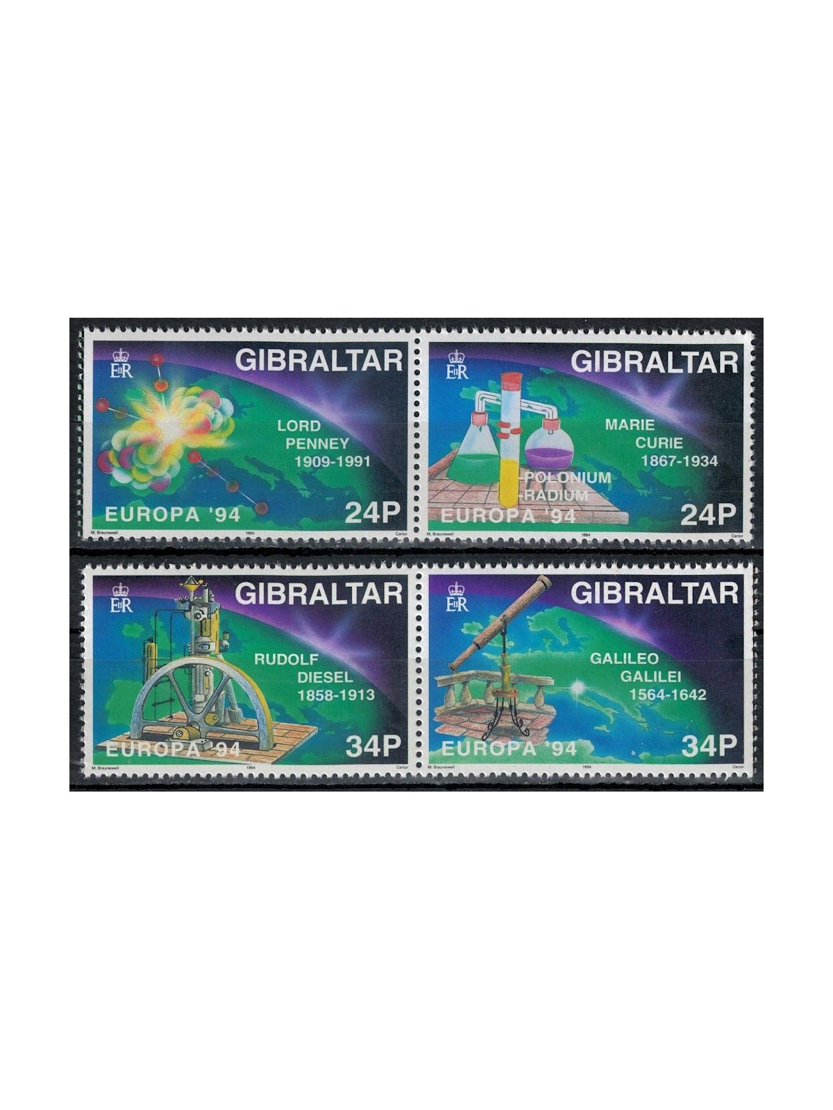 GIBRALTAR 1994 Europe 4v MNH**