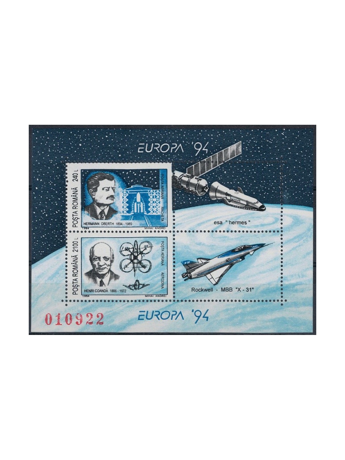 ROMANIA 1994 Europa BF MNH**