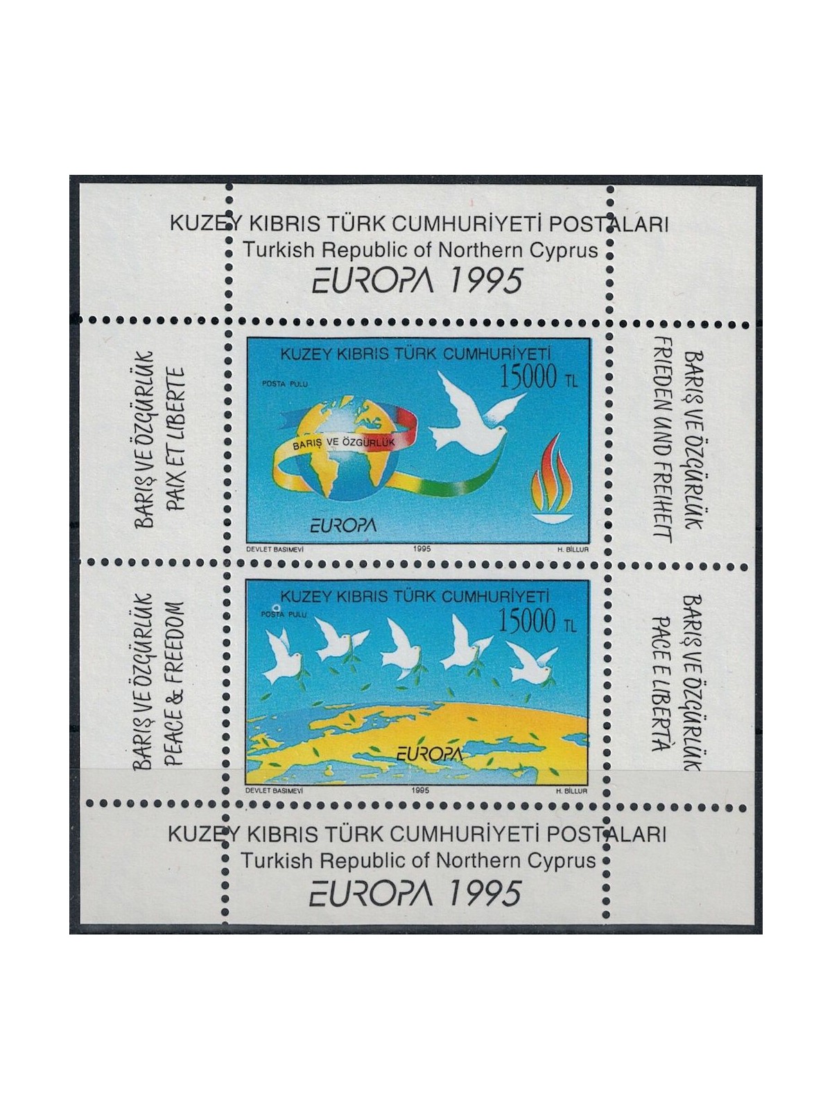 NORTHERN CYPRUS 1995 Europe s/s MNH**