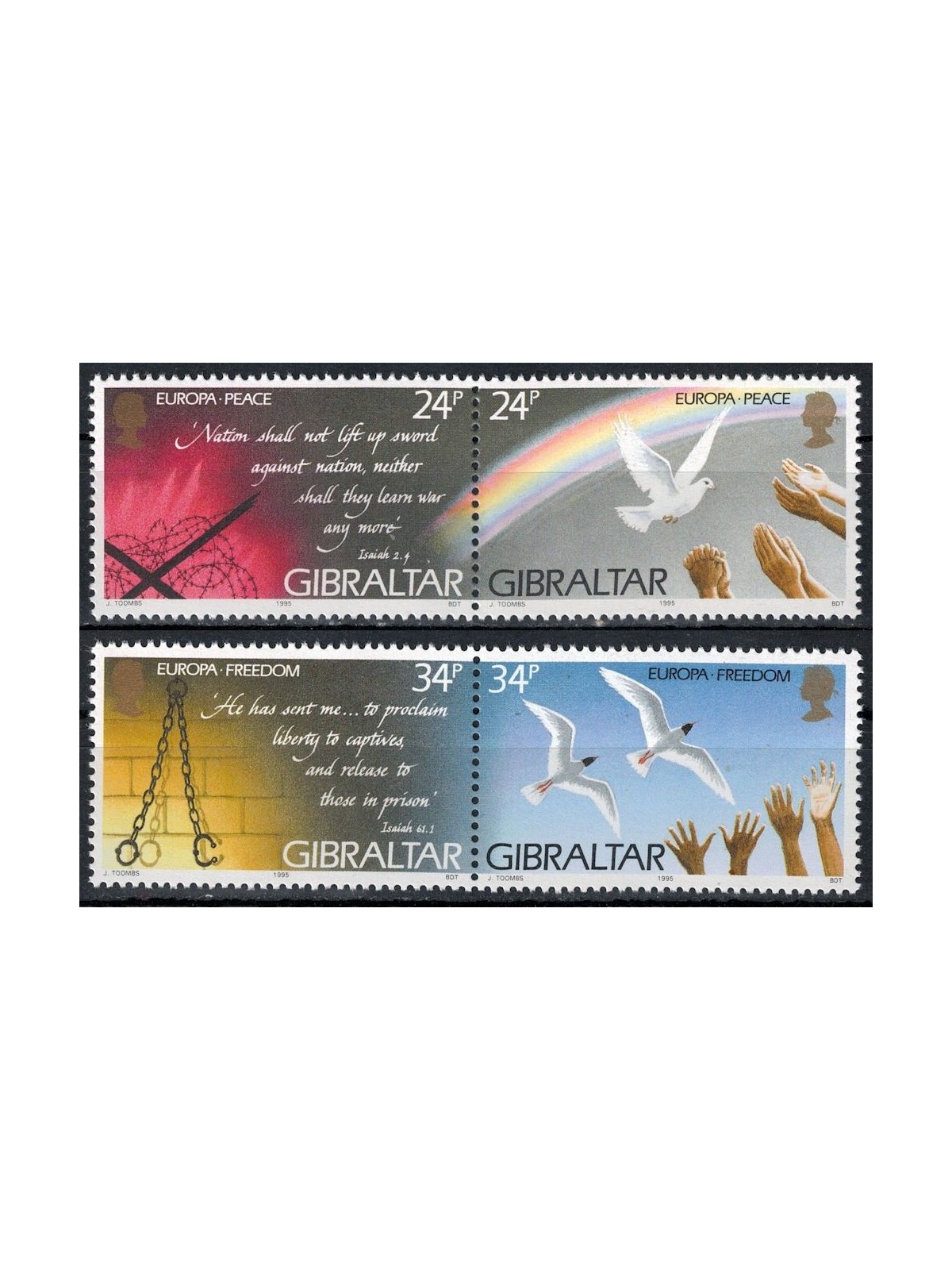 GIBRALTAR 1995 Europe 4v MNH**