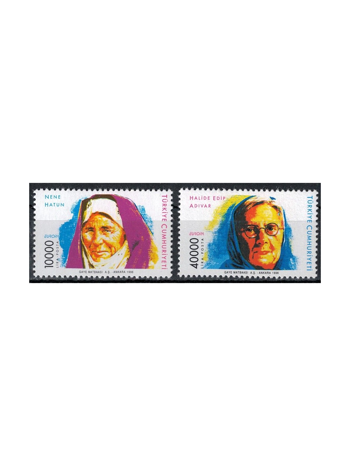 Türkiye 1996 Europe 2v MNH**