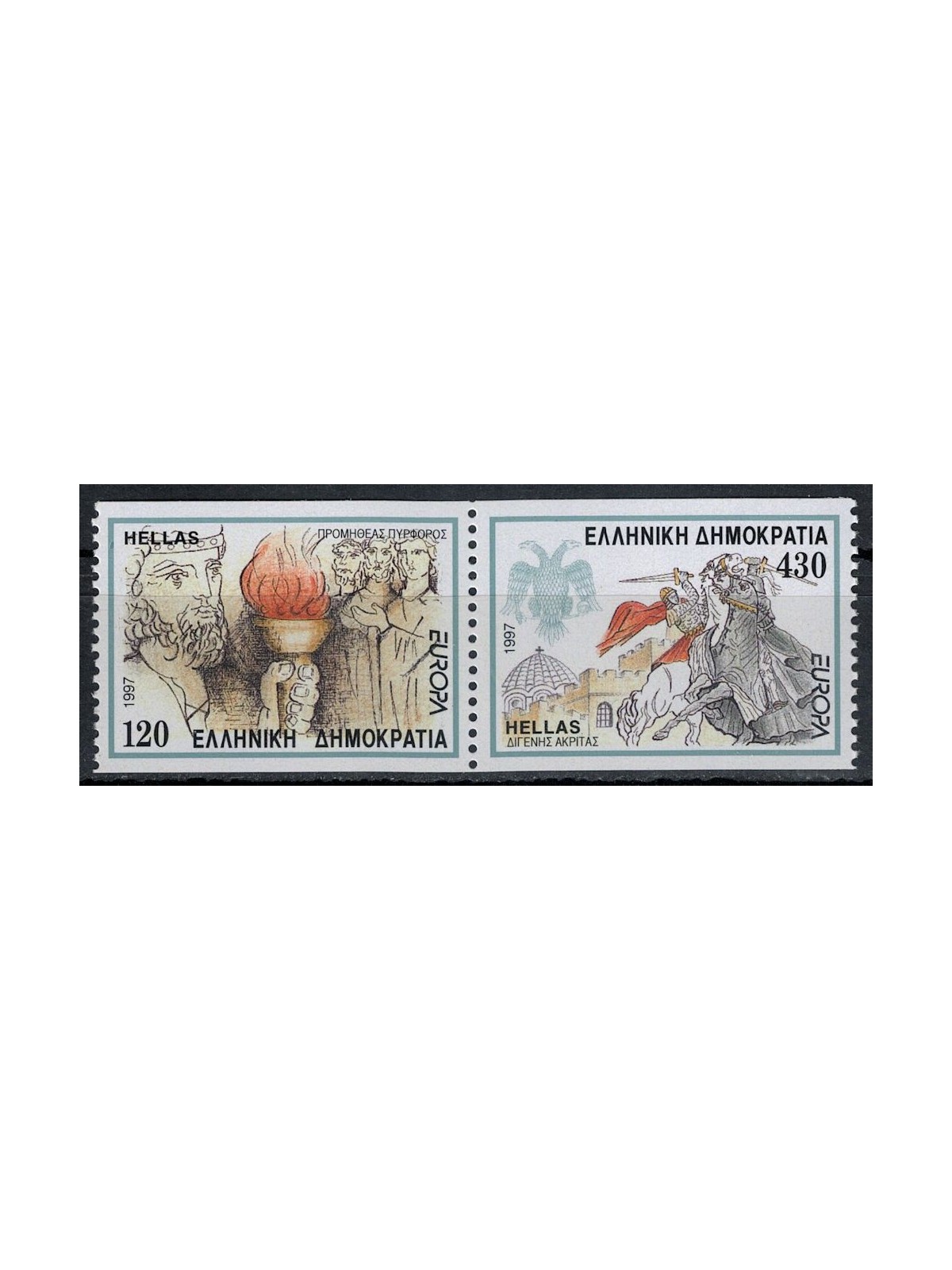 GREECE 1997 Europe (from booklet) 2v MNH**