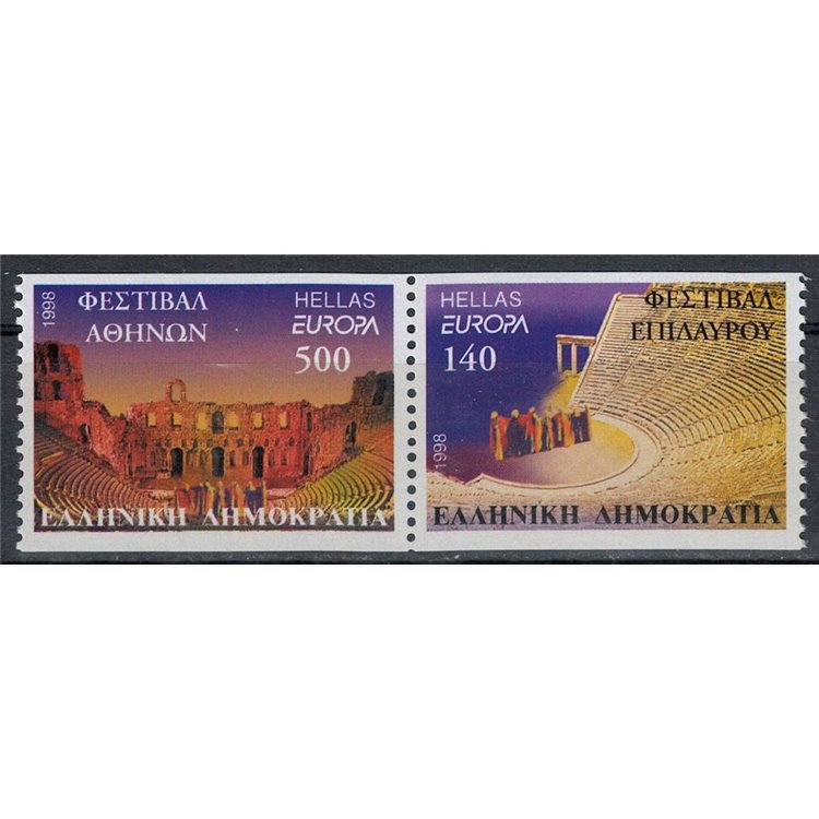 GREECE 1998 Europe (from booklet) 2v MNH**