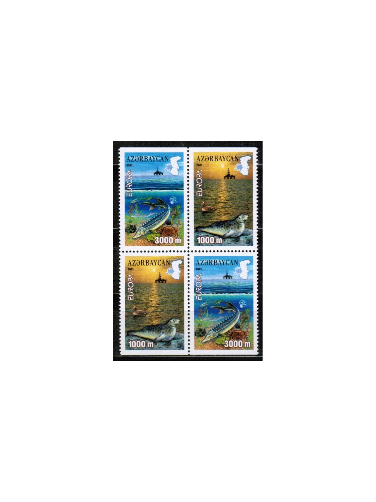 AZERBAIJAN 2001 Europe (from booklet) 4v MNH**