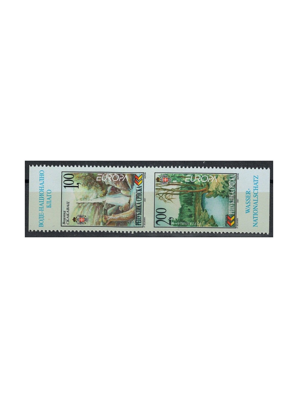 SERBIA AND MONTENEGRO 2001 Europe (from booklet) 2v MNH**