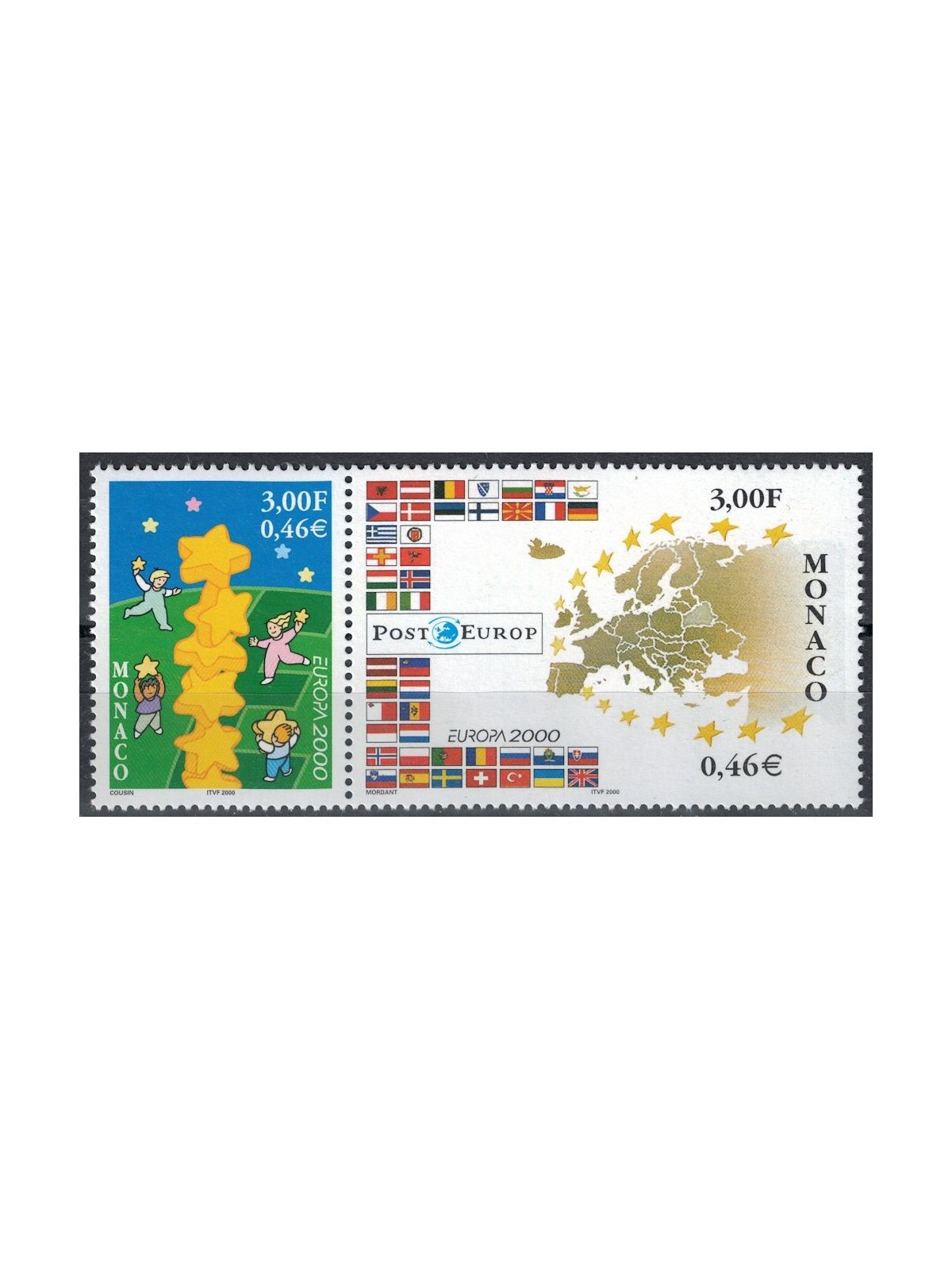MONACO 2000 Europa 2v MNH**