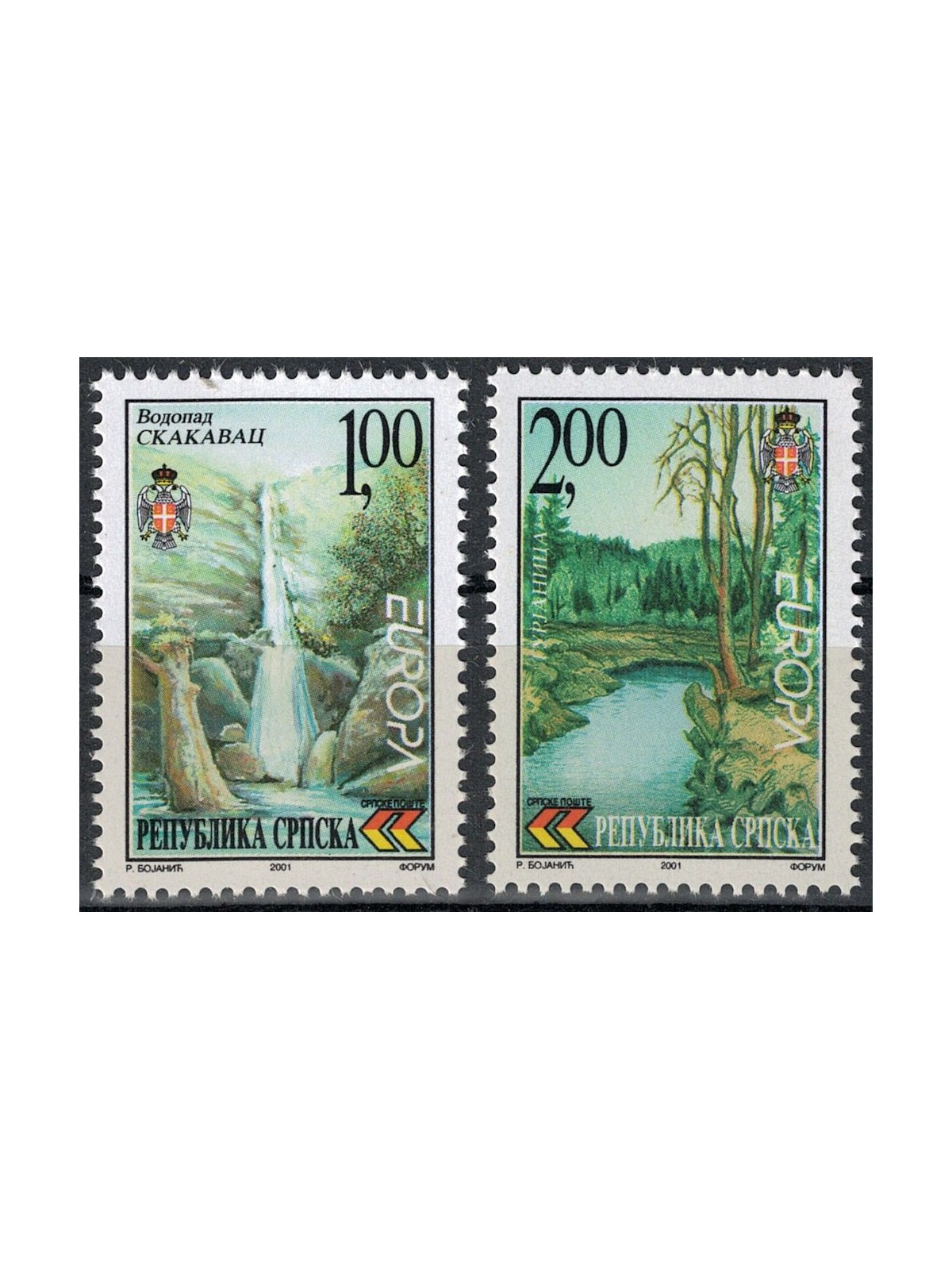 BOSNIA SERBA 2001 Europe 2v MNH**