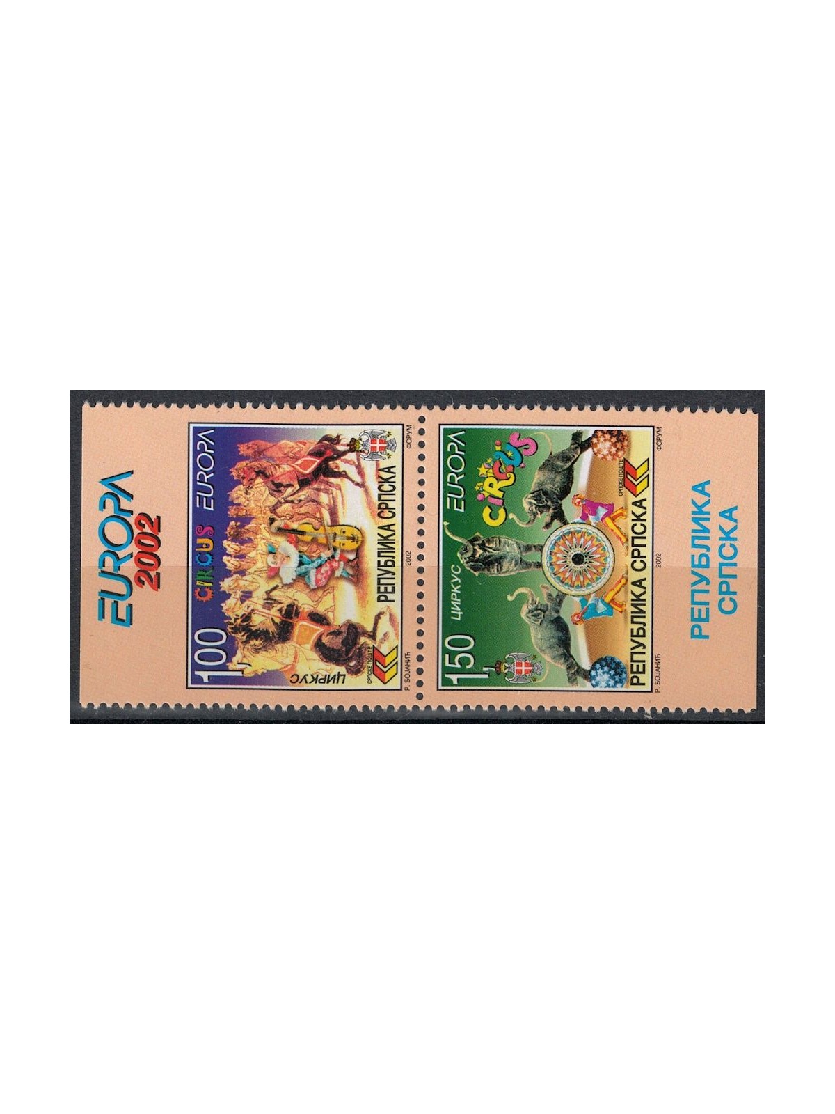 BOSNIA SERBA 2002 Europe (from booklet) 2v MNH**