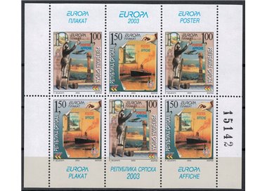 BOSNIA SERBA 2003 Europe (from booklet) 6v MNH**