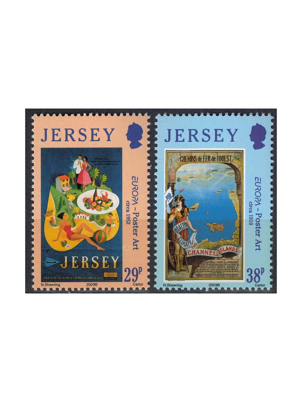 JERSEY 2003 Europe 2v MNH**