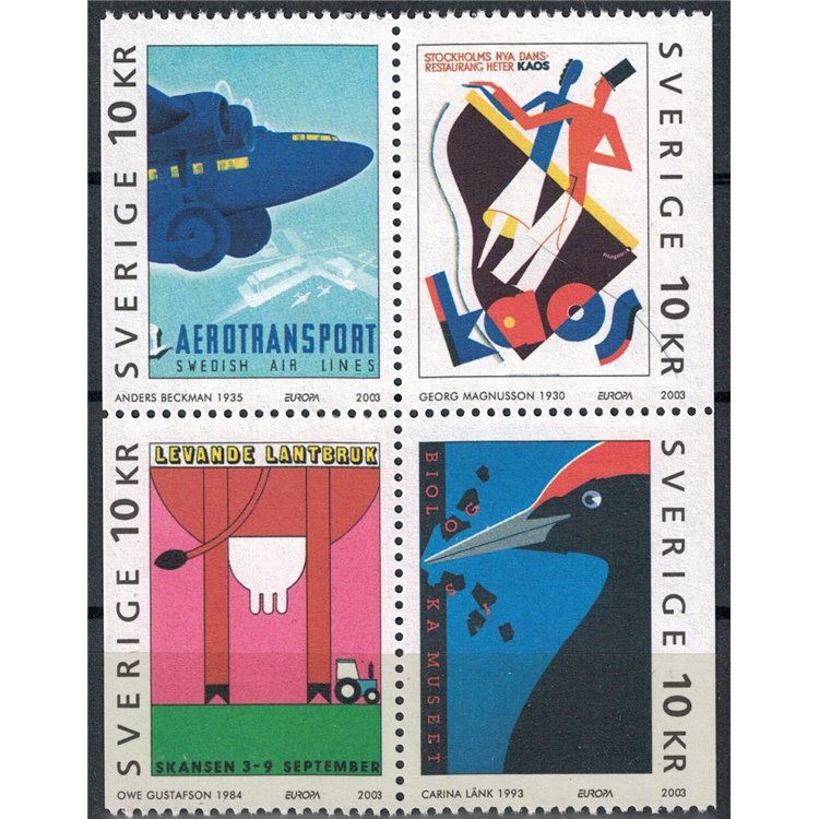 SWEDEN 2003 Europe (from booklet) 4v MNH**
