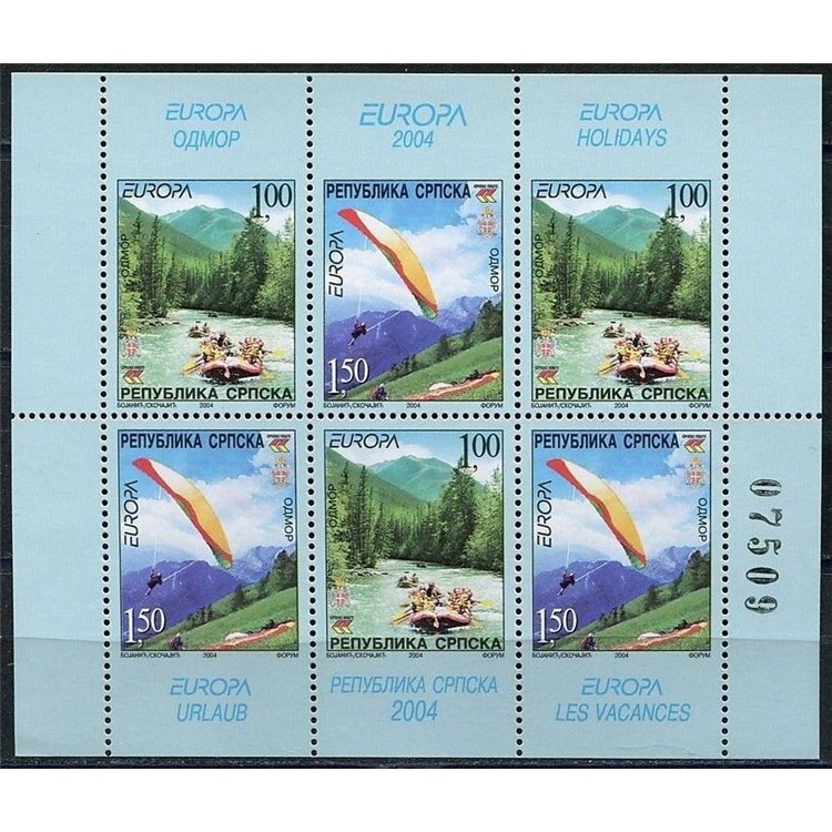 BOSNIA SERBA 2004 Europe (from booklet) 6v MNH**
