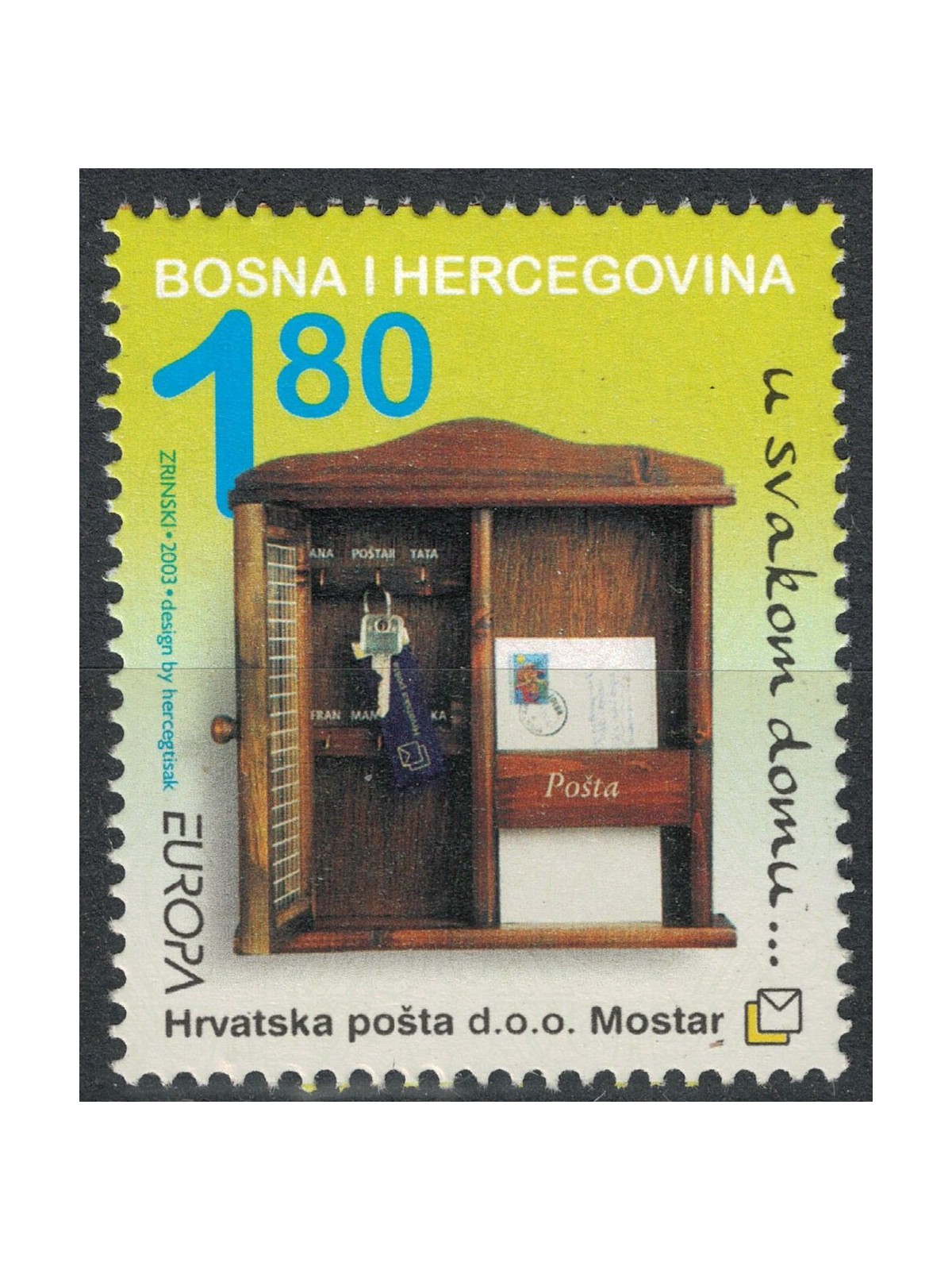 BOSNIA CROATA 2003 Europa MNH**