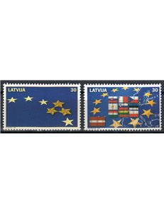 LETTONIA 2004 Adesione all'Unione Europea 2v MNH**