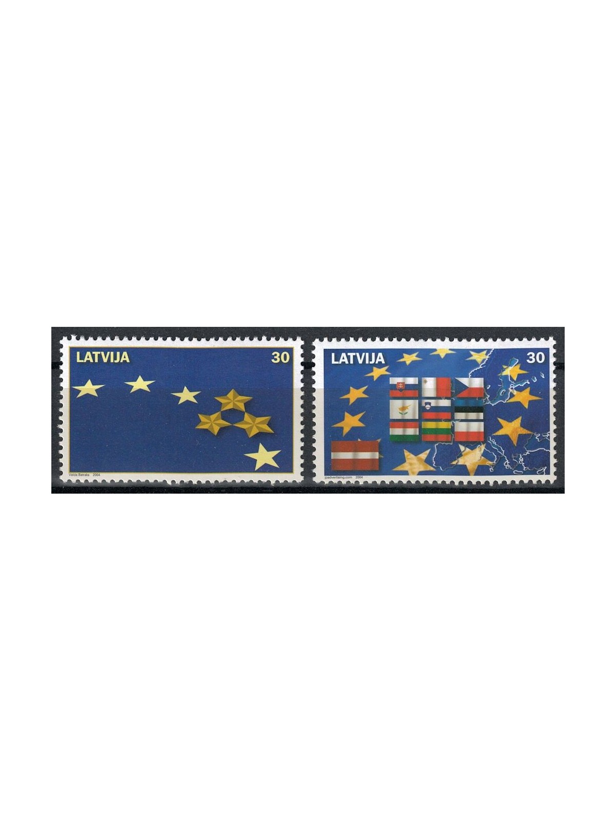 LETTONIA 2004 Adesione all'Unione Europea 2v MNH**