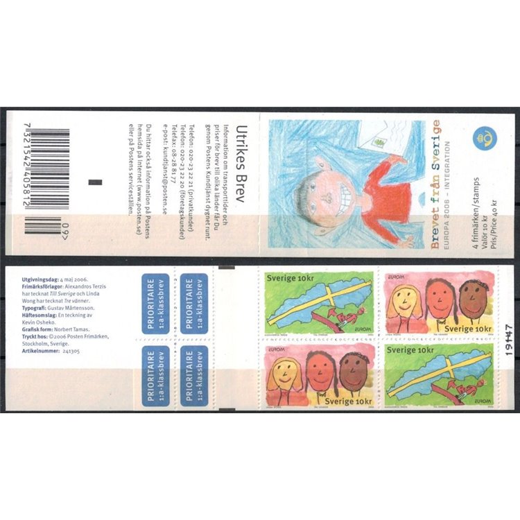 SWEDEN 2006 Europe booklet MNH**
