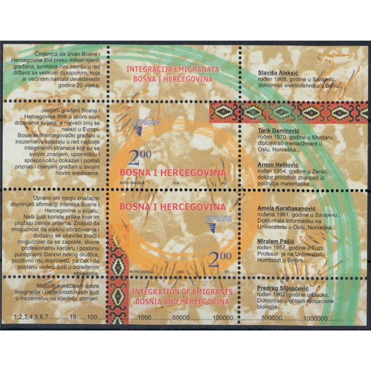 BOSNIA ERZEGOVINA 2006 Europa BF MNH**