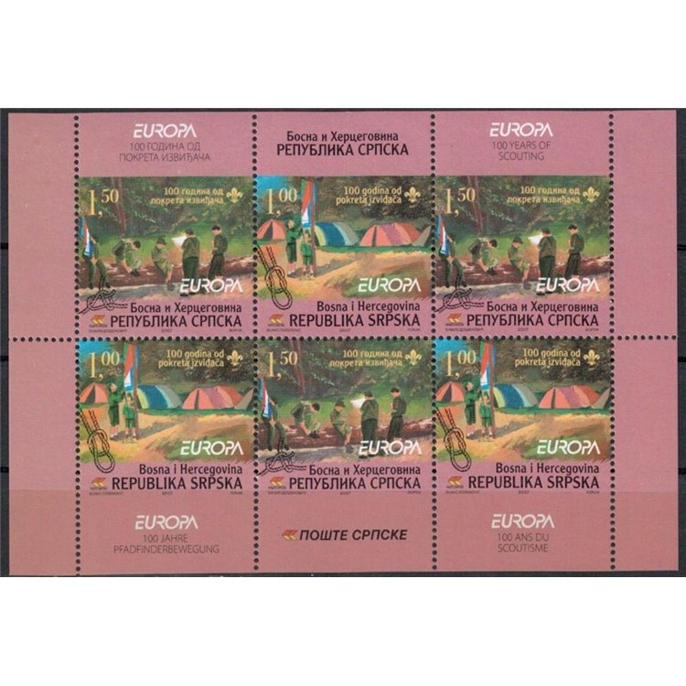 BOSNIA SERBA 2007 Europe (from booklet) 6v MNH**