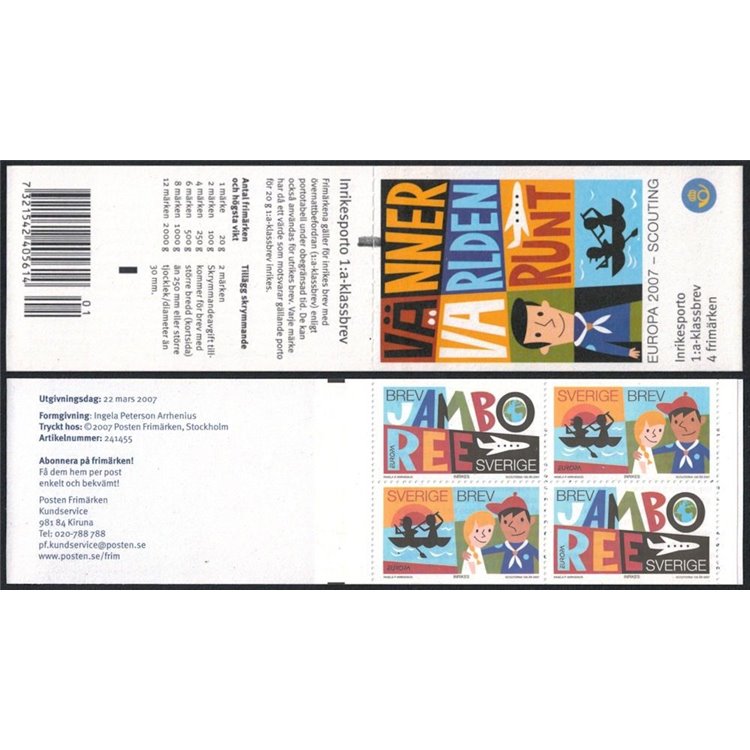 SWEDEN 2007 Europe booklet MNH**
