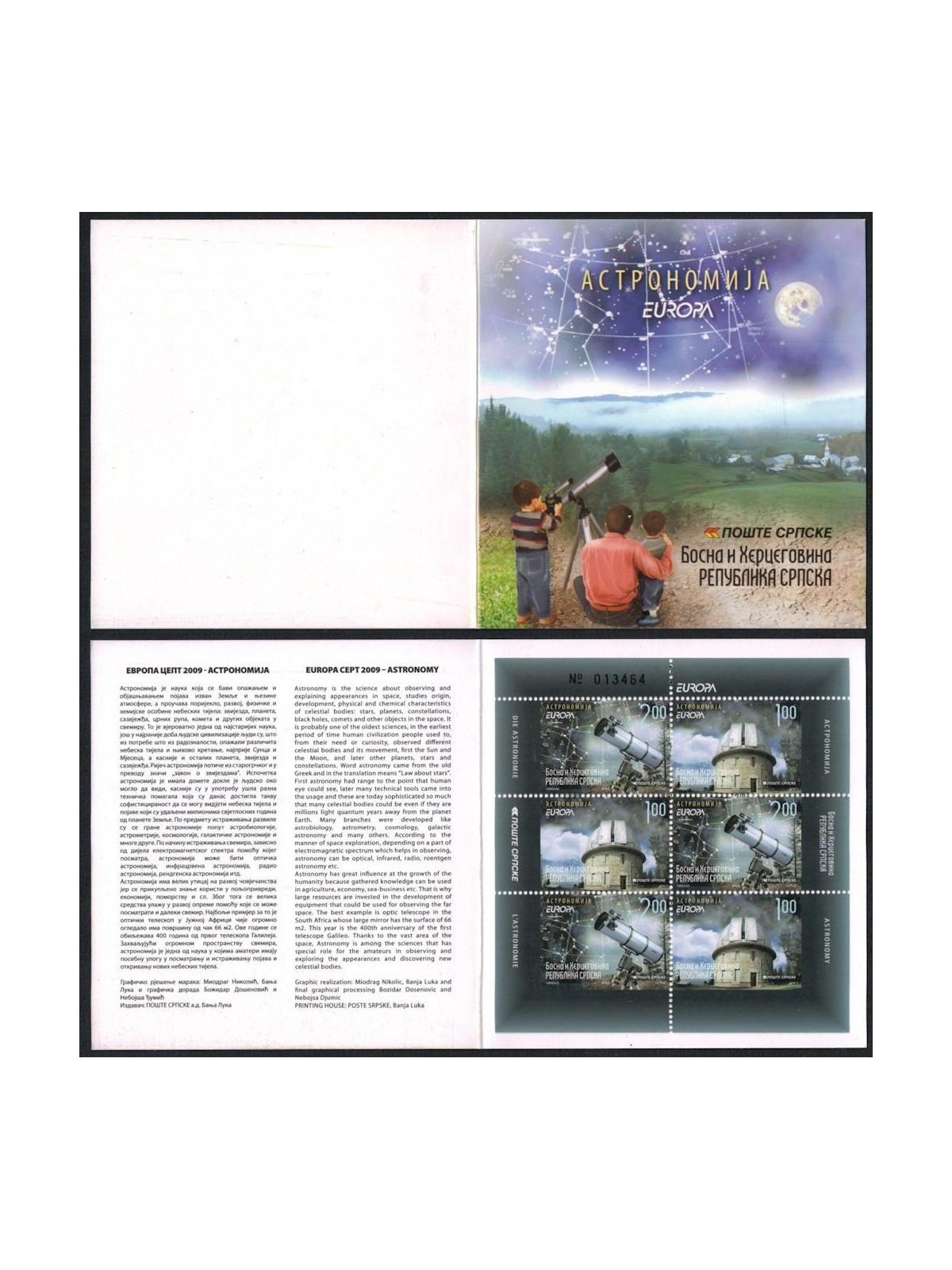 BOSNIA SERBA 2009 Europe booklet MNH**