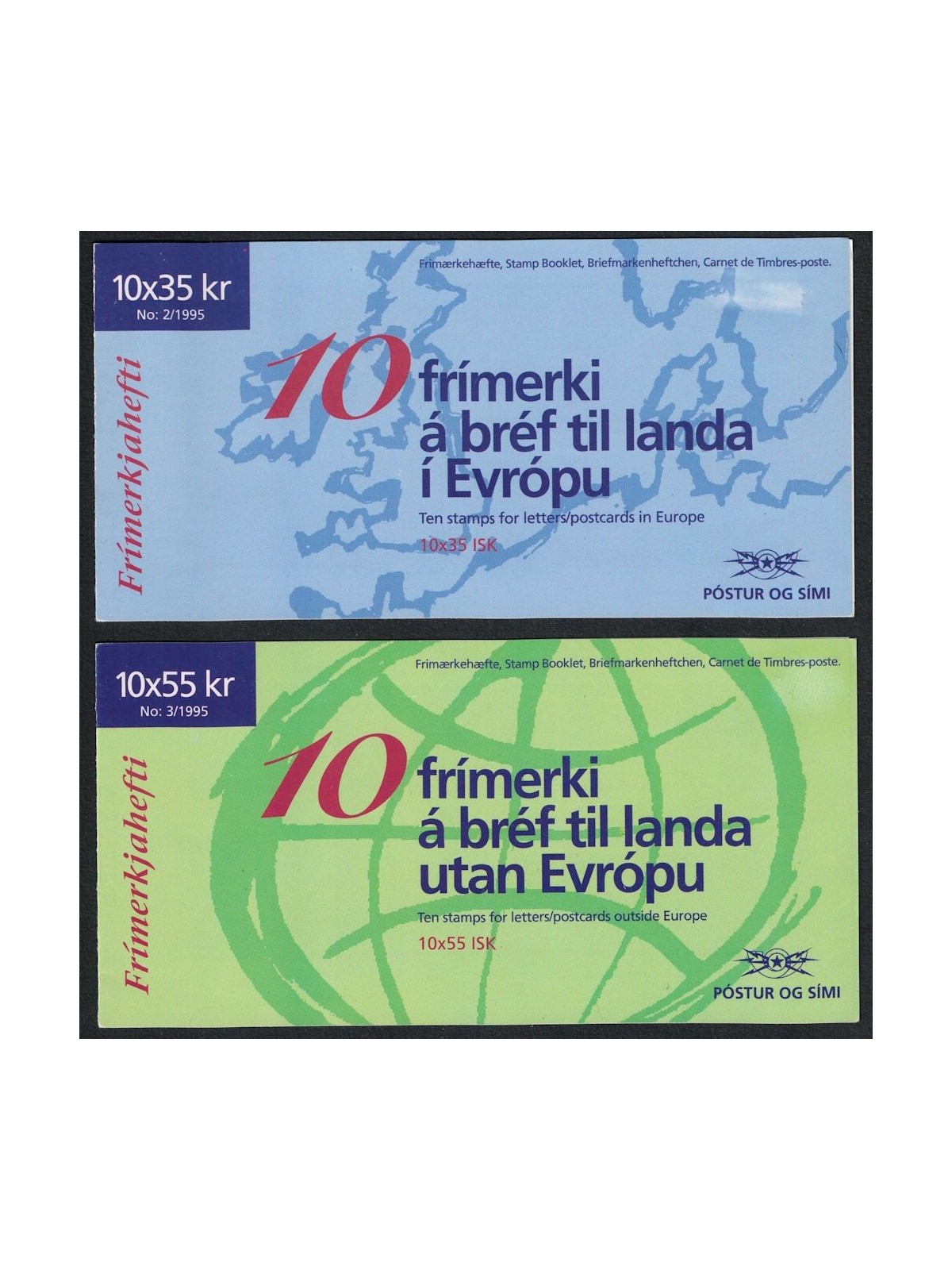 ICELAND 1995 Europe 2 booklet MNH**