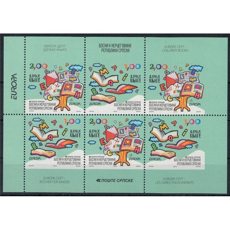 BOSNIA SERBA 2010 Europe (from booklet) 6v MNH**