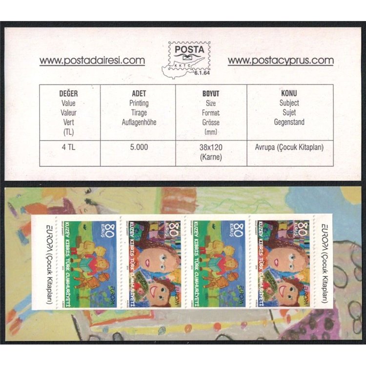 NORTHERN CYPRUS 2010 Europe booklet MNH**