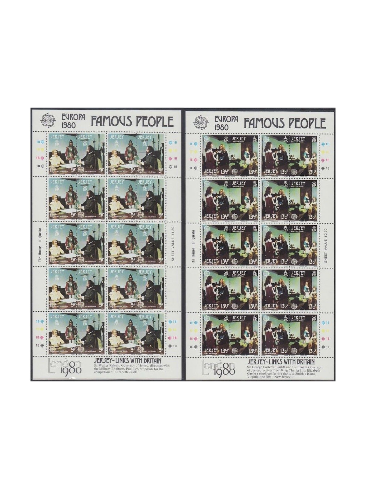 JERSEY 1980 Europe 2 m/s MNH**